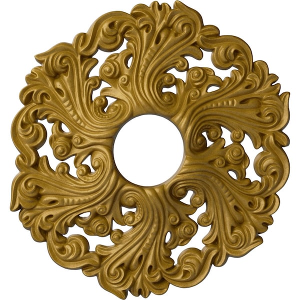 Ekena Millwork Orrington Ceiling Medallion (Canopies up to 4 3/4"), 19 5/8"OD x 4 3/4"ID x 1 3/4"P, Pharaohs Gold CM19ORPGS - main